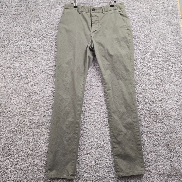 Allsaints Park Chino Pants Mens 30x30 Gray Slim Straight Button Fly‎ Office - Picture 1 of 13